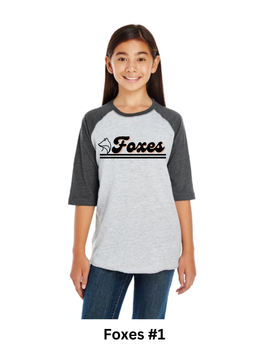 Foxes Baseball Tees (Youth)