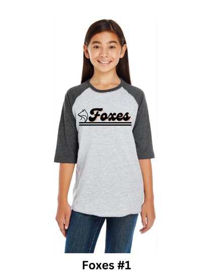 Foxes Baseball Tees (Youth)