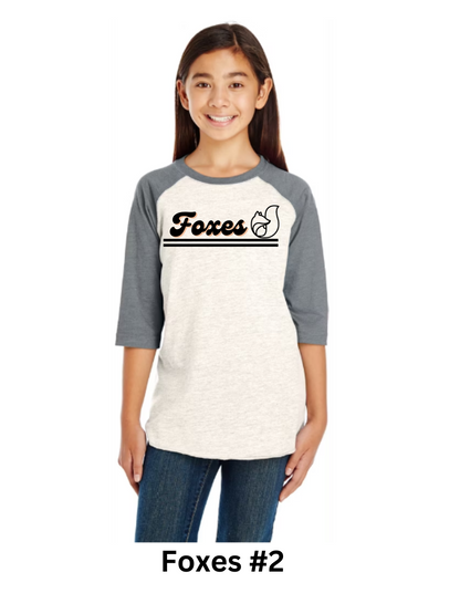 Foxes Baseball Tees (Youth)